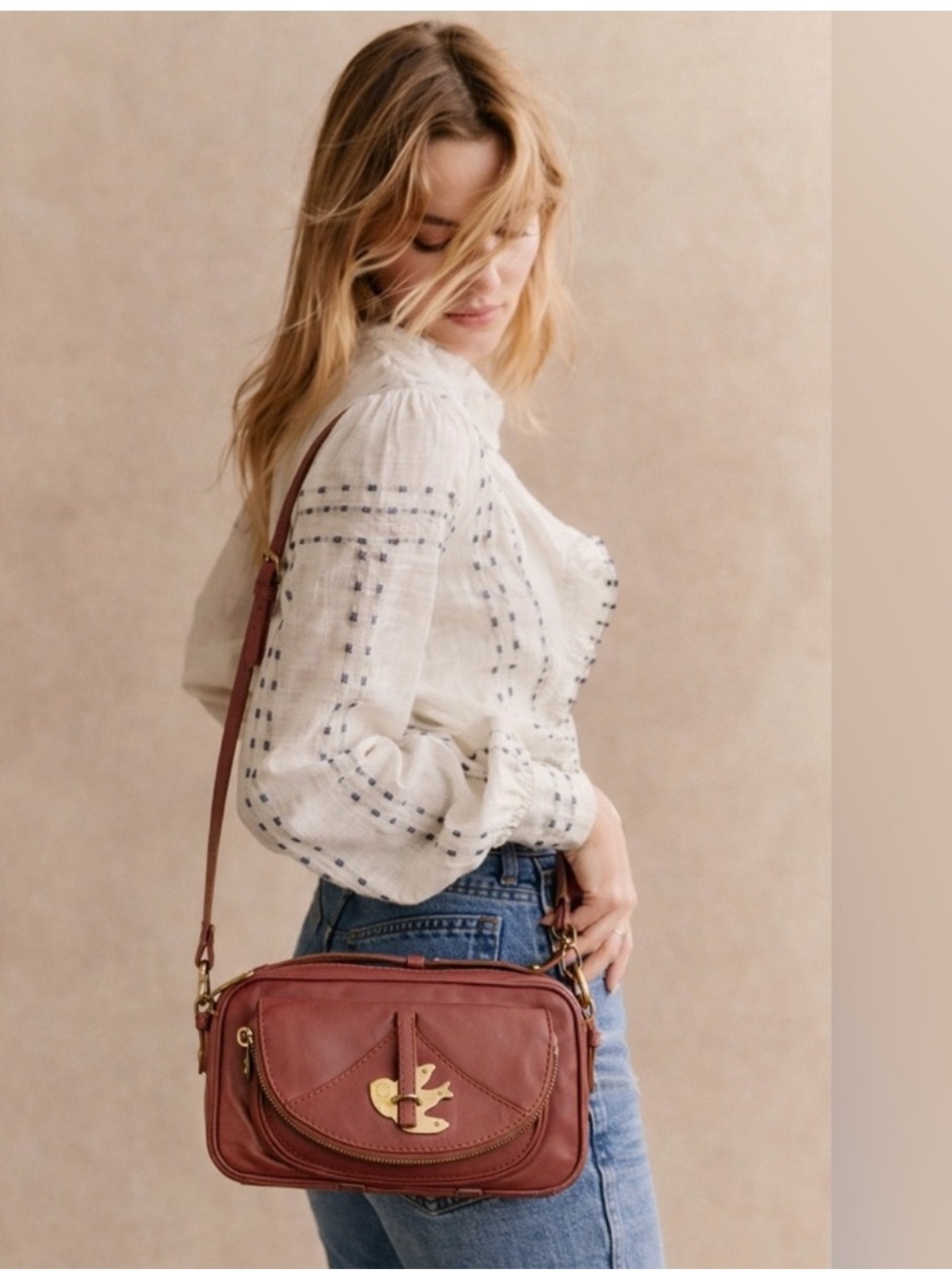 Marc Jacobs Dried Rose Petal to the Metal Sasha Crossbody Soft Leather